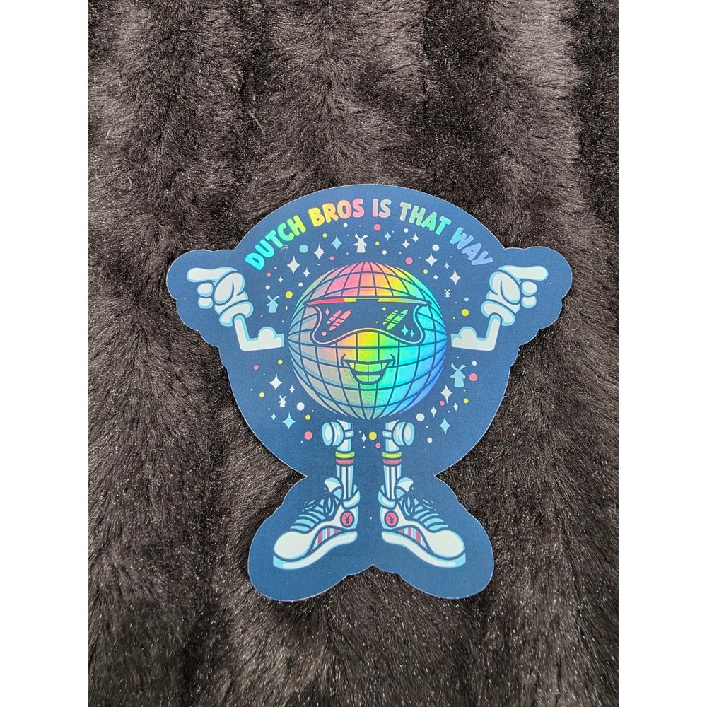 Dutch Bros Coffee Holographic Disco Ball Sticker Dutch Bros Is That Way Decal